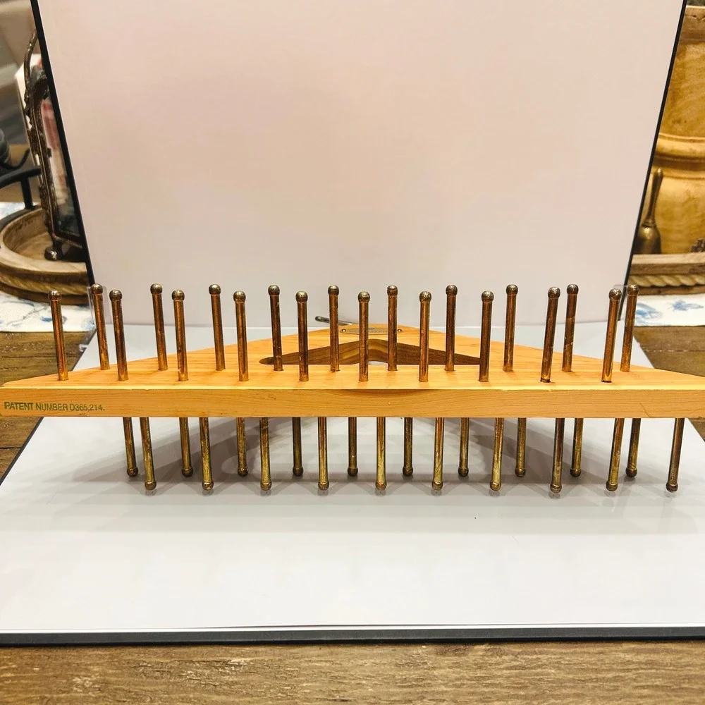 Nordstrom Store Display Hanger Vintage Wood Brass Tie Rack Retail Fixture 90s